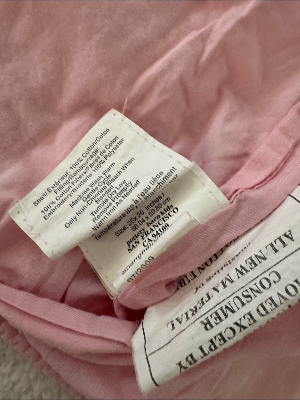 Pottery Barn Kids Daisy Garden Pink Quilted Sham – Embroidered Floral Sham EUC - Picture 4 of 4